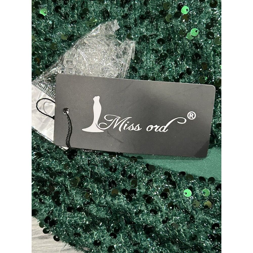 Miss Ord Lin Lin Q One Shoulder Green Sequin Prom Ballroom‎ Dress Gown - 4XL - Picture 5 of 6